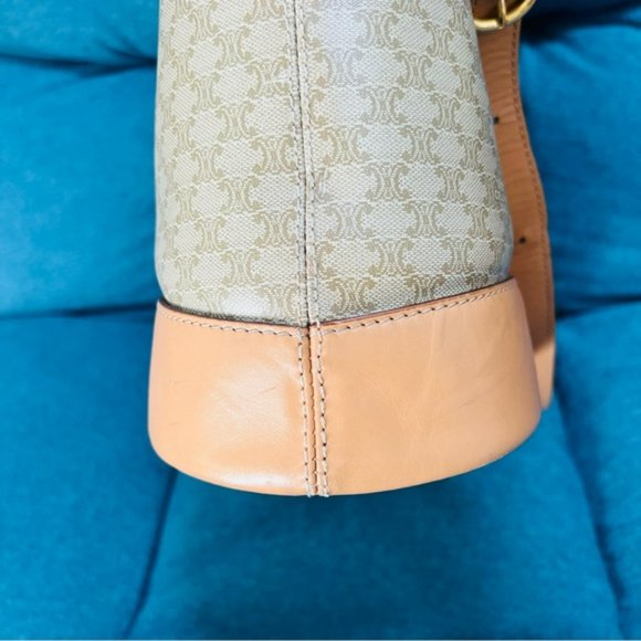 Celine Paris M14 Italy Macadam pattern PVC Razor Beige Leather Shoulder bag - Picture 10 of 16